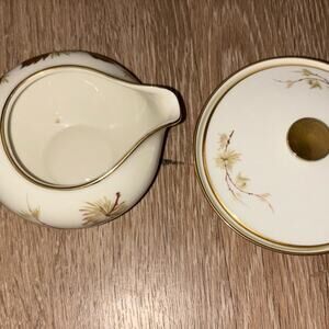 Vintage Bavaria Germany creamer and sugar pinecones box n